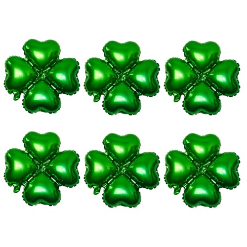DVOFU 6 Stück Vierblättrige Folienballon, grüne Herzballons, Kinder, Jungen, lustiges irisches Partyzubehör für St. Patrick's Day, Dekoration, Zubehör DVOFU 6 Stück Vierblättrige Folienballon, grüne Herzballons, Kinder, Jungen, lustiges irisches Partyzubehör für St. Patrick's Day, Dekoration, Zubehör von DVOFU