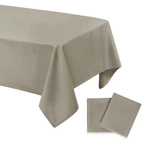 DWCN 2 Stück Taupe Tischdecke Fleckschutz Abwaschbar Tischwäsche Wasserabweisend Tischtuch für Esszimmer, Garten, Party, Hochzeiten oder Haushalt,130x160cm von DWCN