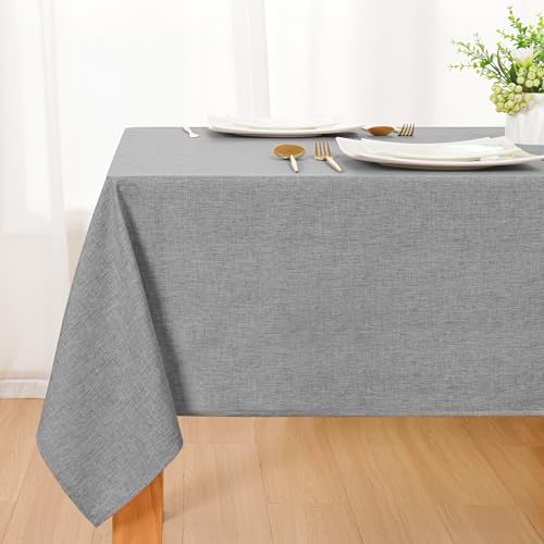 DWCN Grau Tischdecke Abwaschbar, Tischwäsche Leinenoptik 150x300cm, Weiche Tischtuch Wasserabweisend Tischdecke Outdoor Wetterfest für Wohnzimmer, Esszimmer, Balkon, Garten, Hochzeiten oder Haushalt DWCN Grau Tischdecke Abwaschbar, Tischwäsche Leinenoptik 150x300cm, Weiche Tischtuch Wasserabweisend Tischdecke Outdoor Wetterfest für Wohnzimmer, Esszimmer, Balkon, Garten, Hochzeiten oder Haushalt von DWCN