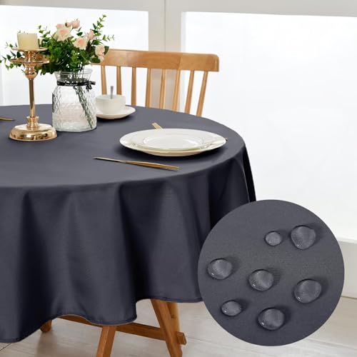 DWCN Grau Tischdecke Rund 180cm,Fleckschutz Abwaschbar Tischwäsche Wasserdicht Tischtuch für Esszimmer,Garten,Party,Hochzeiten oder Haushal DWCN Grau Tischdecke Rund 180cm,Fleckschutz Abwaschbar Tischwäsche Wasserdicht Tischtuch für Esszimmer,Garten,Party,Hochzeiten oder Haushal von DWCN