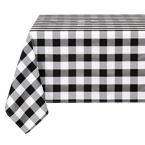 DWCN Karierte Tischdecke Outdoor Tischdecke Abwaschbar Wetterfest Fleckschutz Wasserdicht Garten tischdecken für Draußen Picknick Esszimmer Festival Party Hochzeiten, Schwarz und Weiß, 135x180cm DWCN Karierte Tischdecke Outdoor Tischdecke Abwaschbar Wetterfest Fleckschutz Wasserdicht Garten tischdecken für Draußen Picknick Esszimmer Festival Party Hochzeiten, Schwarz und Weiß, 135x180cm von DWCN