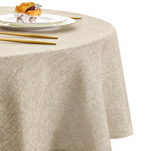 DWCN Leinen Beige Tischdecke Rund 140cm,Tischdecke Leinenoptik Abwaschbar Tischdecke Outdoor Tischdecke Wetterfest Tischwäsche für Esszimmer, Garten, Party, Hochzeiten, Haushalt Wohnzimmer, Balkon DWCN Leinen Beige Tischdecke Rund 140cm,Tischdecke Leinenoptik Abwaschbar Tischdecke Outdoor Tischdecke Wetterfest Tischwäsche für Esszimmer, Garten, Party, Hochzeiten, Haushalt Wohnzimmer, Balkon von DWCN
