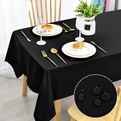 DWCN Schwarz Tischdecke Fleckschutz Abwaschbar Tischwäsche Wasserdicht Tischtuch für Esszimmer, Garten, Party, Hochzeiten oder Haushalt,135x180cm DWCN Schwarz Tischdecke Fleckschutz Abwaschbar Tischwäsche Wasserdicht Tischtuch für Esszimmer, Garten, Party, Hochzeiten oder Haushalt,135x180cm von DWCN