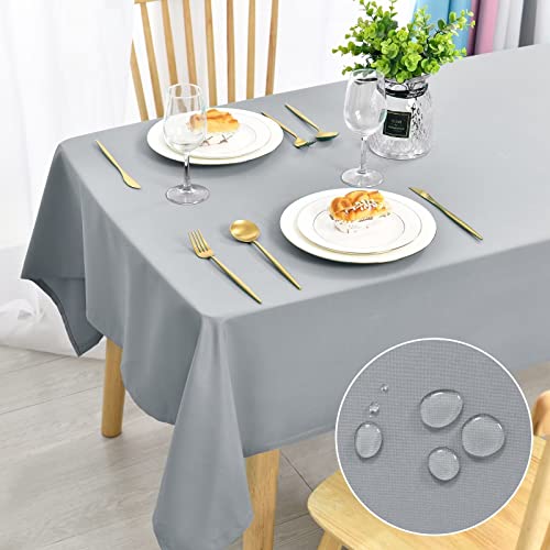 DWCN Silver grau Tischdecke Fleckschutz Abwaschbar Tischwäsche Wasserdicht Tischtuch für Esszimmer, Garten, Party, Hochzeiten oder Haushalt,130x160cm DWCN Silver grau Tischdecke Fleckschutz Abwaschbar Tischwäsche Wasserdicht Tischtuch für Esszimmer, Garten, Party, Hochzeiten oder Haushalt,130x160cm von DWCN