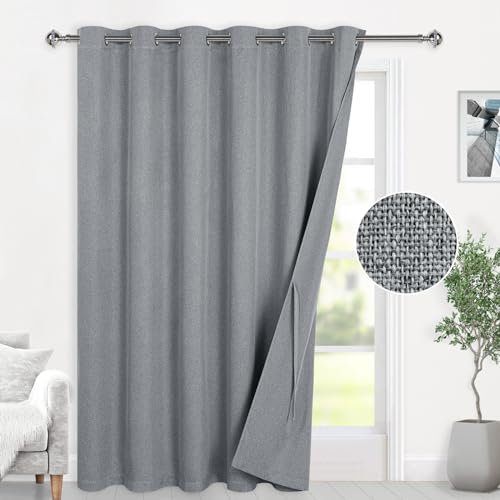 DWCN Vollverdunkelungsvorhänge, extrabreite Vorhänge, 213 cm lang, Glasschiebetürvorhänge für großes Fenster, Thermovorhänge, geräuschreduzierende Vorhänge für Wohnzimmer, Dunkelgrau, 254 x 213 cm, 1 DWCN Vollverdunkelungsvorhänge, extrabreite Vorhänge, 213 cm lang, Glasschiebetürvorhänge für großes Fenster, Thermovorhänge, geräuschreduzierende Vorhänge für Wohnzimmer, Dunkelgrau, 254 x 213 cm, 1 von DWCN