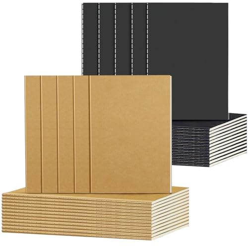 DWIYITTN 24-Pack-Taschennotizbuch, 9x13cm handliches Mini-Notizbuch gefüttert 36-Seiten-Mini-Notizbuch Bulk für Party-Taschen Kleines Projekt-Schreiben, das Skizze nimmt (braun/schwarz) von DWIYITTN
