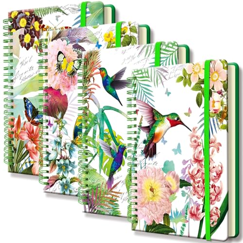 DWIYITTN Spiral Notizbuch A5, 4-Pack Hardcover Ringbuch Set 160 liniert Spiralbindung mit Gummiband Spiralblock Frauen Geschenk Schulkolleg Arbeit Zuhause zu Tagebuch, verschiedene Muster DWIYITTN Spiral Notizbuch A5, 4-Pack Hardcover Ringbuch Set 160 liniert Spiralbindung mit Gummiband Spiralblock Frauen Geschenk Schulkolleg Arbeit Zuhause zu Tagebuch, verschiedene Muster von DWIYITTN
