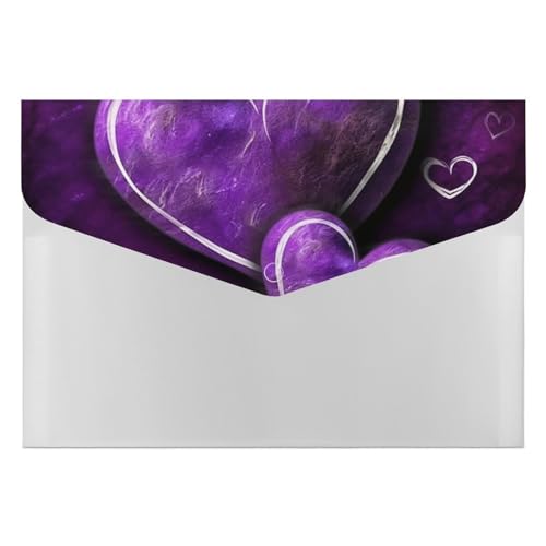 Aktenordner mit violetten Herzen, strapazierfähig, mit 6 Fächern, Ordner für Aktenschrank, Büro, Lebenslauf-Portfolio von DWTJKMS