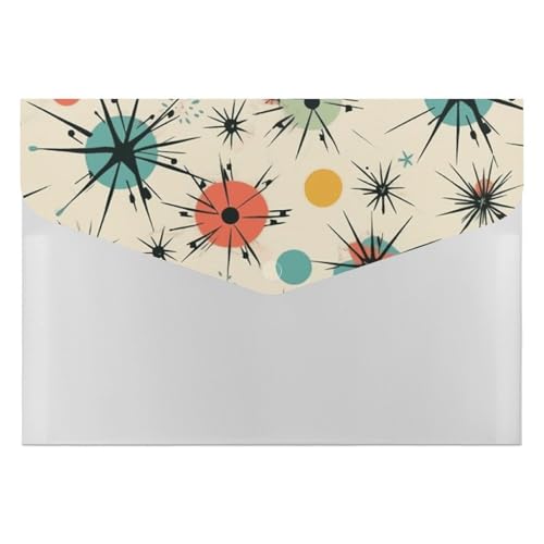 Atomic Stars Aktenordner mit Retro-Muster, langlebig, mit 6 Fächern, Ordner für Aktenschrank, Büro, Lebenslauf-Portfolio Atomic Stars Aktenordner mit Retro-Muster, langlebig, mit 6 Fächern, Ordner für Aktenschrank, Büro, Lebenslauf-Portfolio von DWTJKMS