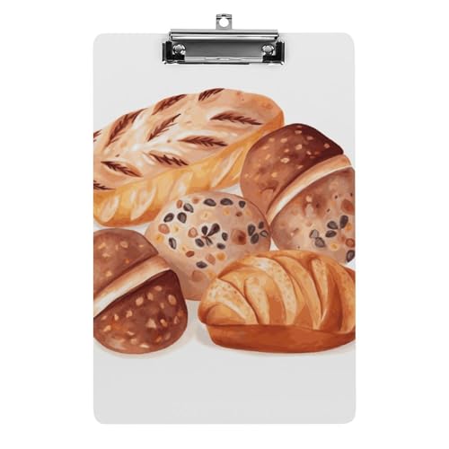 Bemaltes Brot-Klemmbrett, Acryl, niedlich, modisch, dekorativ, 31,8 x 21,6 cm, Standard-A4-Größe, Acryl-Clip für Klassenzimmer, Lehrer, Bürobedarf Bemaltes Brot-Klemmbrett, Acryl, niedlich, modisch, dekorativ, 31,8 x 21,6 cm, Standard-A4-Größe, Acryl-Clip für Klassenzimmer, Lehrer, Bürobedarf von DWTJKMS