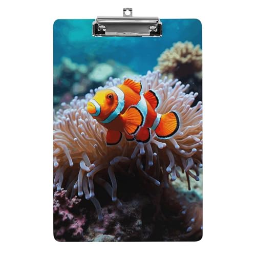 Clownfisch-Klemmbrett aus Acryl, niedlich, modisch, dekorativ, 31,8 x 21,6 cm, Standard-A4-Größe, Acryl-Clip für Klassenzimmer, Lehrer, Bürobedarf Clownfisch-Klemmbrett aus Acryl, niedlich, modisch, dekorativ, 31,8 x 21,6 cm, Standard-A4-Größe, Acryl-Clip für Klassenzimmer, Lehrer, Bürobedarf von DWTJKMS