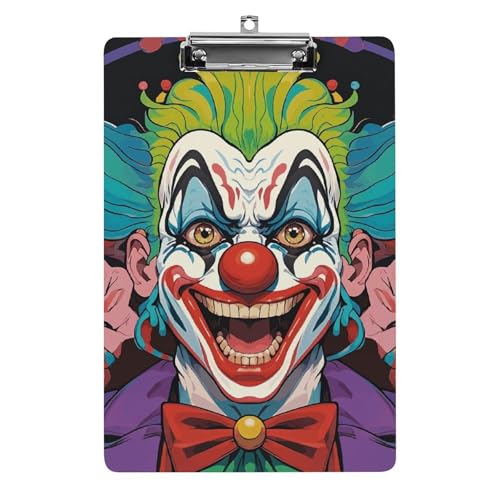 Clowns Klemmbrett aus Acryl, niedlich, modisch, dekorativ, 31,8 x 21,6 cm, Standard-A4-Größe, Acryl-Clip für Klassenzimmer, Lehrer, Bürobedarf Clowns Klemmbrett aus Acryl, niedlich, modisch, dekorativ, 31,8 x 21,6 cm, Standard-A4-Größe, Acryl-Clip für Klassenzimmer, Lehrer, Bürobedarf von DWTJKMS