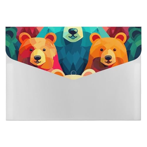 Colorful Bears Aktenordner, Organizer, langlebig, mit 6 Fächern, Ordner für Aktenschrank, Büro, Lebenslauf-Portfolio Colorful Bears Aktenordner, Organizer, langlebig, mit 6 Fächern, Ordner für Aktenschrank, Büro, Lebenslauf-Portfolio von DWTJKMS