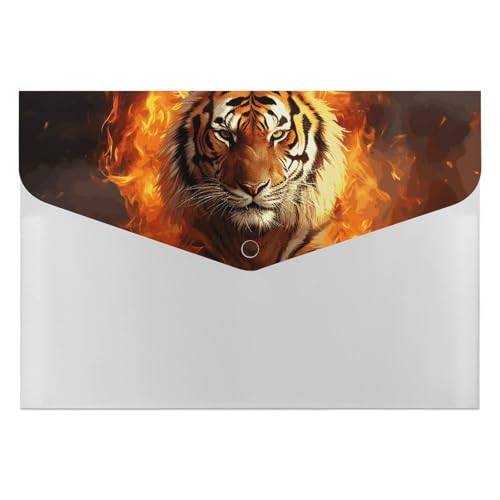 Cool Tiger in Flame Aktenordner, Organizer, langlebig, mit 6 Fächern, Ordner für Aktenschrank, Büro, Lebenslauf-Portfolio Cool Tiger in Flame Aktenordner, Organizer, langlebig, mit 6 Fächern, Ordner für Aktenschrank, Büro, Lebenslauf-Portfolio von DWTJKMS