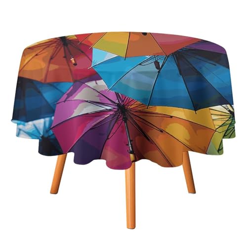 DWTJKMS Bunte Regenschirm-Tischdecke, rund, für Picknick, Dinner-Party, Dekoration, Sommer, Herbst, Outdoor, Kreisabdeckung, 152,4 x 152,4 cm, für Hochzeit, Geburtstag, Terrasse, Party DWTJKMS Bunte Regenschirm-Tischdecke, rund, für Picknick, Dinner-Party, Dekoration, Sommer, Herbst, Outdoor, Kreisabdeckung, 152,4 x 152,4 cm, für Hochzeit, Geburtstag, Terrasse, Party von DWTJKMS
