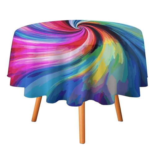 DWTJKMS Bunte runde Batik-Tischdecke, Picknick, Dinner-Party, Dekoration, Tischdecken, Sommer, Herbst, Outdoor, Kreisabdeckung, 152,4 x 152,4 cm, für Hochzeit, Geburtstag, Terrasse, Party DWTJKMS Bunte runde Batik-Tischdecke, Picknick, Dinner-Party, Dekoration, Tischdecken, Sommer, Herbst, Outdoor, Kreisabdeckung, 152,4 x 152,4 cm, für Hochzeit, Geburtstag, Terrasse, Party von DWTJKMS
