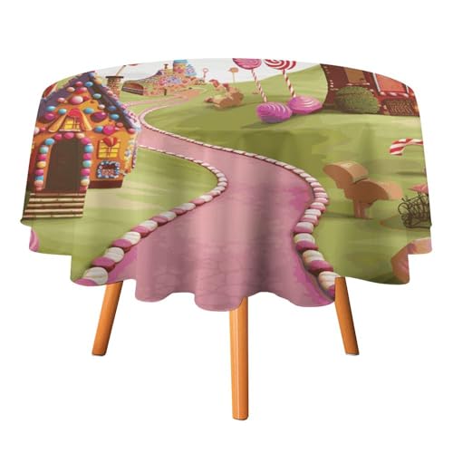 DWTJKMS Candy Land Runde Tischdecke, Picknick, Dinner-Party, Dekoration, Tischdecken, Sommer, Herbst, Outdoor, Kreisabdeckung, 127 x 127 cm, für Hochzeit, Geburtstag, Terrasse, Party DWTJKMS Candy Land Runde Tischdecke, Picknick, Dinner-Party, Dekoration, Tischdecken, Sommer, Herbst, Outdoor, Kreisabdeckung, 127 x 127 cm, für Hochzeit, Geburtstag, Terrasse, Party von DWTJKMS