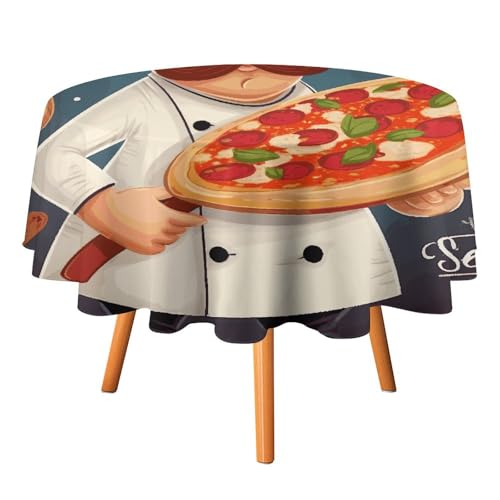 DWTJKMS Chef Pizza Runde Tischdecke, Picknick, Dinner-Party, Dekoration, Tischdecken, Sommer, Herbst, Outdoor, Kreisabdeckung, 91,4 x 91,4 cm, für Hochzeit, Geburtstag, Terrasse, Party DWTJKMS Chef Pizza Runde Tischdecke, Picknick, Dinner-Party, Dekoration, Tischdecken, Sommer, Herbst, Outdoor, Kreisabdeckung, 91,4 x 91,4 cm, für Hochzeit, Geburtstag, Terrasse, Party von DWTJKMS