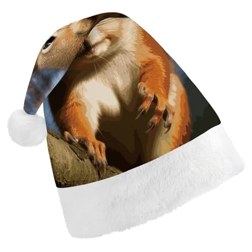 DWTJKMS Eichhörnchen lustige Tier-Weihnachtsmann-Mütze, klassische Weihnachtsmütze, dicke Weihnachtsmütze, Partyhut, lustige Urlaubskappe für Uni Erwachsene DWTJKMS Eichhörnchen lustige Tier-Weihnachtsmann-Mütze, klassische Weihnachtsmütze, dicke Weihnachtsmütze, Partyhut, lustige Urlaubskappe für Uni Erwachsene von DWTJKMS