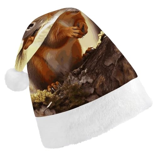 DWTJKMS Lustige Eichhörnchen-Weihnachtsmannmütze, klassische Weihnachtsmütze, dicke Weihnachtsmütze, Partyhut, lustige Urlaubsmütze für Uni-Erwachsene DWTJKMS Lustige Eichhörnchen-Weihnachtsmannmütze, klassische Weihnachtsmütze, dicke Weihnachtsmütze, Partyhut, lustige Urlaubsmütze für Uni-Erwachsene von DWTJKMS