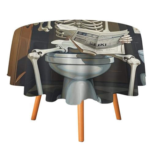 DWTJKMS Lustige Skelett-Tischdecke aus Segeltuch, rund, für Picknick, Dinner-Party, Dekoration, Sommer, Herbst, Outdoor, Kreisabdeckung, 127 x 127 cm, für Hochzeit, Geburtstag, Terrasse, Party DWTJKMS Lustige Skelett-Tischdecke aus Segeltuch, rund, für Picknick, Dinner-Party, Dekoration, Sommer, Herbst, Outdoor, Kreisabdeckung, 127 x 127 cm, für Hochzeit, Geburtstag, Terrasse, Party von DWTJKMS