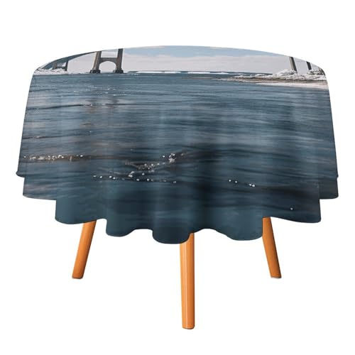 DWTJKMS Mackinac Runde Tischdecke mit Hängebrücke, Picknick, Dinner-Party, Dekoration, Tischdecken, Sommer, Herbst, Outdoor, Kreisabdeckung, 127 x 127 cm, für Hochzeit, Geburtstag, Terrasse, Party DWTJKMS Mackinac Runde Tischdecke mit Hängebrücke, Picknick, Dinner-Party, Dekoration, Tischdecken, Sommer, Herbst, Outdoor, Kreisabdeckung, 127 x 127 cm, für Hochzeit, Geburtstag, Terrasse, Party von DWTJKMS