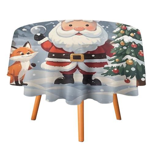 DWTJKMS Magische runde Weihnachtstischdecke, Picknick-, Dinner-Party-Dekoration, Tischdecken, Sommer, Herbst, Outdoor, Kreisabdeckung, 127 x 127 cm, für Hochzeit, Geburtstag, Terrasse, Party DWTJKMS Magische runde Weihnachtstischdecke, Picknick-, Dinner-Party-Dekoration, Tischdecken, Sommer, Herbst, Outdoor, Kreisabdeckung, 127 x 127 cm, für Hochzeit, Geburtstag, Terrasse, Party von DWTJKMS