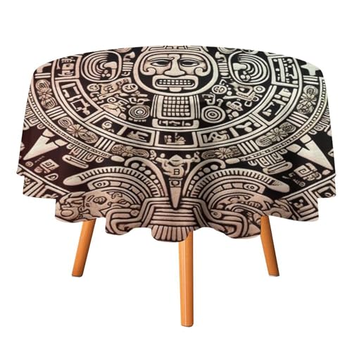 DWTJKMS Maya-Kalender-Tischdecke, rund, für Picknick, Dinner-Party, Dekoration, Sommer, Herbst, Outdoor, Kreisabdeckung, 178 x 177,8 cm, für Hochzeit, Geburtstag, Terrasse, Party DWTJKMS Maya-Kalender-Tischdecke, rund, für Picknick, Dinner-Party, Dekoration, Sommer, Herbst, Outdoor, Kreisabdeckung, 178 x 177,8 cm, für Hochzeit, Geburtstag, Terrasse, Party von DWTJKMS