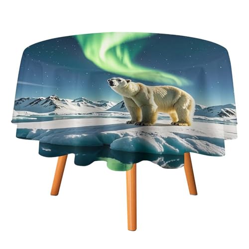 DWTJKMS Northern Lights Eisbär-Tischdecke, rund, für Picknick, Dinner-Party, Dekoration, Sommer, Herbst, Outdoor, Kreisabdeckung, 152,4 x 152,4 cm, für Hochzeit, Geburtstag, Terrasse, Party DWTJKMS Northern Lights Eisbär-Tischdecke, rund, für Picknick, Dinner-Party, Dekoration, Sommer, Herbst, Outdoor, Kreisabdeckung, 152,4 x 152,4 cm, für Hochzeit, Geburtstag, Terrasse, Party von DWTJKMS
