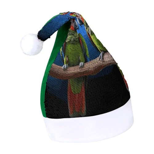 DWTJKMS Papageien-Weihnachtsmannmütze, klassische Fell-Weihnachtsmütze, dick, mit Pailletten, lustige Wintermütze DWTJKMS Papageien-Weihnachtsmannmütze, klassische Fell-Weihnachtsmütze, dick, mit Pailletten, lustige Wintermütze von DWTJKMS