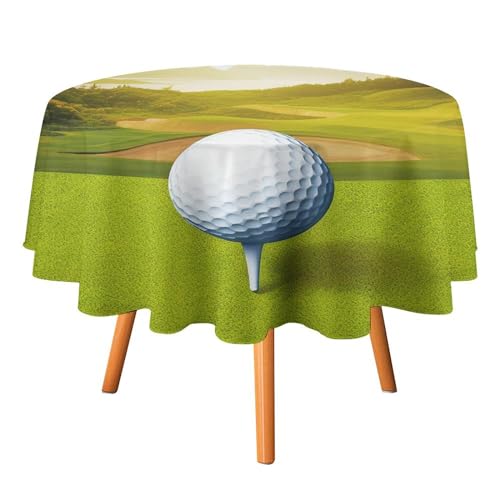 DWTJKMS Runde Golf-Sport-Tischdecke, Picknick-, Dinner-Party-Dekoration, Tischdecken, Sommer, Herbst, Outdoor, Kreisabdeckung, 177,8 x 177,8 cm, für Hochzeit, Geburtstag, Terrasse, Party DWTJKMS Runde Golf-Sport-Tischdecke, Picknick-, Dinner-Party-Dekoration, Tischdecken, Sommer, Herbst, Outdoor, Kreisabdeckung, 177,8 x 177,8 cm, für Hochzeit, Geburtstag, Terrasse, Party von DWTJKMS