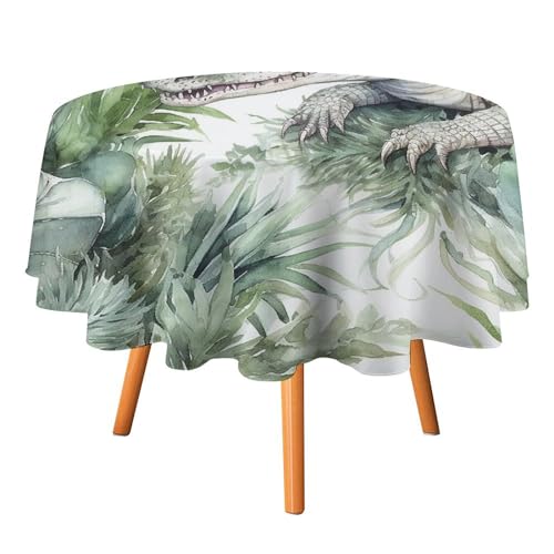 DWTJKMS Runde Tischdecke, Krokodilgrün, Picknick, Dinner-Party, Dekoration, Tischdecken, Sommer, Herbst, Outdoor, Kreisabdeckung, 178 x 177,8 cm, für Hochzeit, Geburtstag, Terrasse, Party DWTJKMS Runde Tischdecke, Krokodilgrün, Picknick, Dinner-Party, Dekoration, Tischdecken, Sommer, Herbst, Outdoor, Kreisabdeckung, 178 x 177,8 cm, für Hochzeit, Geburtstag, Terrasse, Party von DWTJKMS
