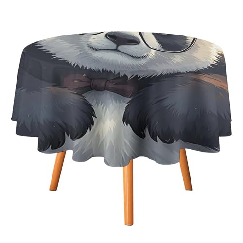 DWTJKMS Runde Tischdecke, Panda mit geneigtem Kopf, für Picknick, Abendessen, Party, Dekoration, Sommer, Herbst, Outdoor, Kreisabdeckung, 127 x 127 cm, für Hochzeit, Geburtstag, Terrasse, Party DWTJKMS Runde Tischdecke, Panda mit geneigtem Kopf, für Picknick, Abendessen, Party, Dekoration, Sommer, Herbst, Outdoor, Kreisabdeckung, 127 x 127 cm, für Hochzeit, Geburtstag, Terrasse, Party von DWTJKMS
