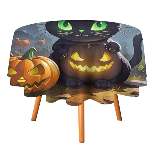DWTJKMS Runde Tischdecke für Halloween, Picknick, Dinner-Party, Dekoration, für Sommer, Herbst, Outdoor, Kreis, 177,8 x 177,8 cm, für Hochzeit, Geburtstag, Terrasse, Party DWTJKMS Runde Tischdecke für Halloween, Picknick, Dinner-Party, Dekoration, für Sommer, Herbst, Outdoor, Kreis, 177,8 x 177,8 cm, für Hochzeit, Geburtstag, Terrasse, Party von DWTJKMS