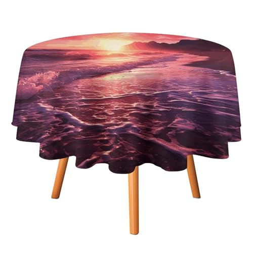 DWTJKMS Runde Tischdecke für Strand, Sonnenuntergang, Picknick, Dinner-Party, Dekoration, Tischdecken, Sommer, Herbst, Outdoor, Kreisabdeckung, 91,4 x 91,4 cm, für Hochzeit, Geburtstag, Terrasse DWTJKMS Runde Tischdecke für Strand, Sonnenuntergang, Picknick, Dinner-Party, Dekoration, Tischdecken, Sommer, Herbst, Outdoor, Kreisabdeckung, 91,4 x 91,4 cm, für Hochzeit, Geburtstag, Terrasse von DWTJKMS