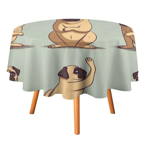 DWTJKMS Runde Tischdecke für Yoga, Mops, Picknick, Abendessen, Party, Dekoration, Tischdecken, Sommer, Herbst, Outdoor, Kreisabdeckung, 127 x 127 cm, für Hochzeit, Geburtstag, Terrasse, Party DWTJKMS Runde Tischdecke für Yoga, Mops, Picknick, Abendessen, Party, Dekoration, Tischdecken, Sommer, Herbst, Outdoor, Kreisabdeckung, 127 x 127 cm, für Hochzeit, Geburtstag, Terrasse, Party von DWTJKMS