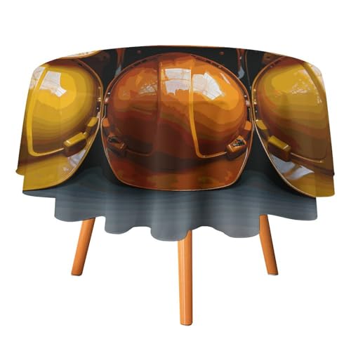 DWTJKMS Runde Tischdecke mit Bauhelmen, für Picknick, Dinner-Party, Dekoration, Tischdecken, Sommer, Herbst, Outdoor, Kreisabdeckung, 177,8 x 177,8 cm, für Hochzeit, Geburtstag, Terrasse, Party DWTJKMS Runde Tischdecke mit Bauhelmen, für Picknick, Dinner-Party, Dekoration, Tischdecken, Sommer, Herbst, Outdoor, Kreisabdeckung, 177,8 x 177,8 cm, für Hochzeit, Geburtstag, Terrasse, Party von DWTJKMS