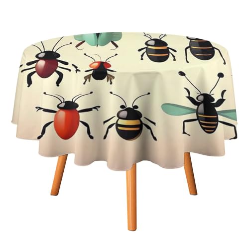DWTJKMS Runde Tischdecke mit Cartoon-Motiv für Picknick, Dinner-Party, Dekoration, Sommer, Herbst, Outdoor, Kreisabdeckung, 177,8 x 177,8 cm, für Hochzeit, Geburtstag, Terrasse, Party DWTJKMS Runde Tischdecke mit Cartoon-Motiv für Picknick, Dinner-Party, Dekoration, Sommer, Herbst, Outdoor, Kreisabdeckung, 177,8 x 177,8 cm, für Hochzeit, Geburtstag, Terrasse, Party von DWTJKMS