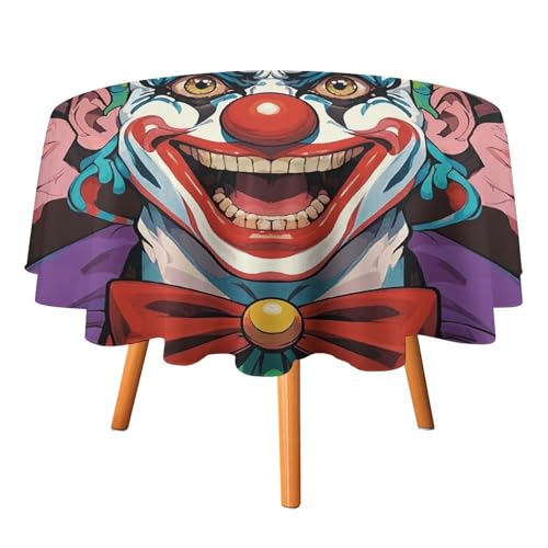 DWTJKMS Runde Tischdecke mit Clowns-Motiv, für Picknick, Dinner-Party, Dekoration, Sommer, Herbst, Outdoor, Kreisabdeckung, 91,4 x 91,4 cm, für Hochzeit, Geburtstag, Terrasse, Party DWTJKMS Runde Tischdecke mit Clowns-Motiv, für Picknick, Dinner-Party, Dekoration, Sommer, Herbst, Outdoor, Kreisabdeckung, 91,4 x 91,4 cm, für Hochzeit, Geburtstag, Terrasse, Party von DWTJKMS