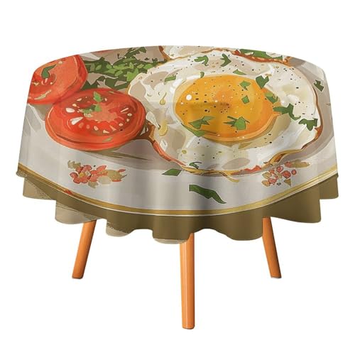 DWTJKMS Runde Tischdecke mit Eiern und Tomaten, für Picknick, Abendessen, Party, Dekoration, Sommer, Herbst, Outdoor, Kreisabdeckung, 152,4 x 152,4 cm, für Hochzeit, Geburtstag, Terrasse, Party DWTJKMS Runde Tischdecke mit Eiern und Tomaten, für Picknick, Abendessen, Party, Dekoration, Sommer, Herbst, Outdoor, Kreisabdeckung, 152,4 x 152,4 cm, für Hochzeit, Geburtstag, Terrasse, Party von DWTJKMS