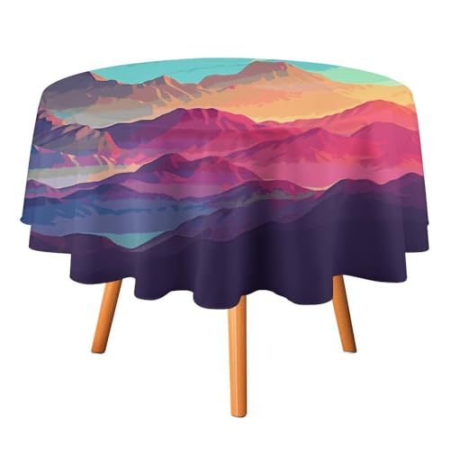 DWTJKMS Runde Tischdecke mit Farbverlauf, für Picknick, Dinner-Party, Dekoration, Sommer, Herbst, Outdoor, Kreisabdeckung, 178 x 177,8 cm, für Hochzeit, Geburtstag, Terrasse, Party DWTJKMS Runde Tischdecke mit Farbverlauf, für Picknick, Dinner-Party, Dekoration, Sommer, Herbst, Outdoor, Kreisabdeckung, 178 x 177,8 cm, für Hochzeit, Geburtstag, Terrasse, Party von DWTJKMS