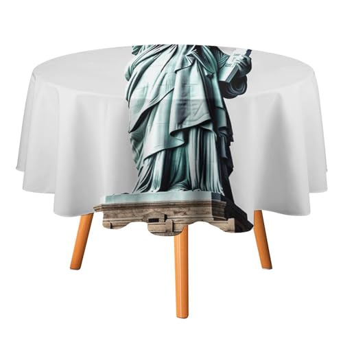 DWTJKMS Runde Tischdecke mit Freiheitsstatue, Picknick, Dinner-Party, Dekoration, Tischdecken, Sommer, Herbst, Outdoor, Kreisabdeckung, 91,4 x 91,4 cm, für Hochzeit, Geburtstag, Terrasse, Party DWTJKMS Runde Tischdecke mit Freiheitsstatue, Picknick, Dinner-Party, Dekoration, Tischdecken, Sommer, Herbst, Outdoor, Kreisabdeckung, 91,4 x 91,4 cm, für Hochzeit, Geburtstag, Terrasse, Party von DWTJKMS
