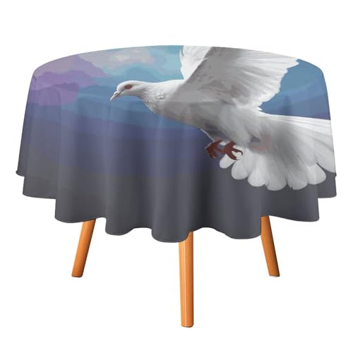 DWTJKMS Runde Tischdecke mit Friedenstaubenmotiv, für Picknick, Dinner-Party, Dekoration, Sommer, Herbst, Outdoor, Kreisabdeckung, 91,4 x 91,4 cm, für Hochzeit, Geburtstag, Terrasse, Party DWTJKMS Runde Tischdecke mit Friedenstaubenmotiv, für Picknick, Dinner-Party, Dekoration, Sommer, Herbst, Outdoor, Kreisabdeckung, 91,4 x 91,4 cm, für Hochzeit, Geburtstag, Terrasse, Party von DWTJKMS