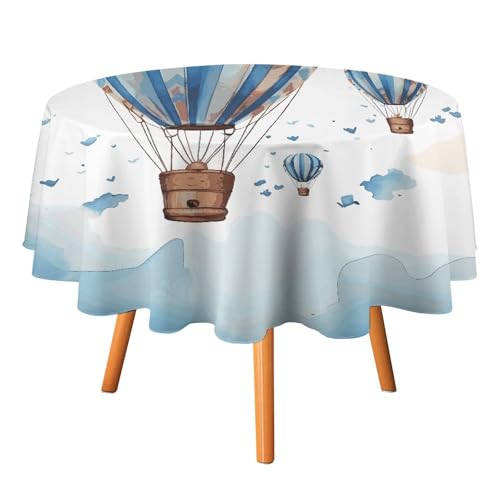 DWTJKMS Runde Tischdecke mit Heißluftballon, für Picknick, Abendessen, Party, Dekoration, Sommer, Herbst, Outdoor, Kreisabdeckung, 152,4 x 152,4 cm, für Hochzeit, Geburtstag, Terrasse, Party DWTJKMS Runde Tischdecke mit Heißluftballon, für Picknick, Abendessen, Party, Dekoration, Sommer, Herbst, Outdoor, Kreisabdeckung, 152,4 x 152,4 cm, für Hochzeit, Geburtstag, Terrasse, Party von DWTJKMS