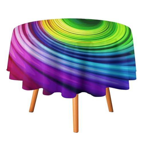 DWTJKMS Runde Tischdecke mit Regenbogen-Spirale, für Picknick, Dinner-Party, Dekoration, Tischdecken, Sommer, Herbst, Outdoor, Kreisabdeckung, 177,8 x 177,8 cm, für Hochzeit, Geburtstag, Terrasse DWTJKMS Runde Tischdecke mit Regenbogen-Spirale, für Picknick, Dinner-Party, Dekoration, Tischdecken, Sommer, Herbst, Outdoor, Kreisabdeckung, 177,8 x 177,8 cm, für Hochzeit, Geburtstag, Terrasse von DWTJKMS