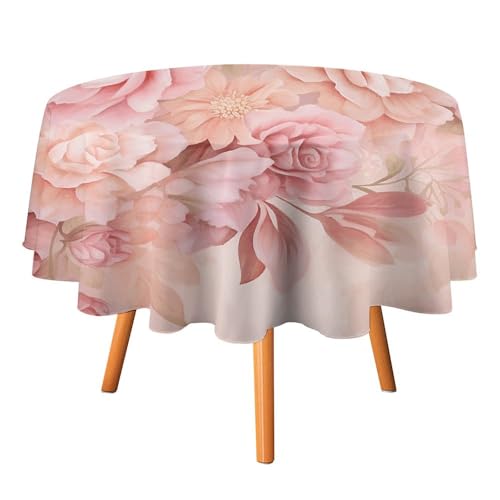 DWTJKMS Runde Tischdecke mit Rosen und Blumen, für Picknick, Dinner-Party, Dekoration, Sommer, Herbst, Outdoor, Kreisabdeckung, 127 x 127 cm, für Hochzeit, Geburtstag, Terrasse, Party DWTJKMS Runde Tischdecke mit Rosen und Blumen, für Picknick, Dinner-Party, Dekoration, Sommer, Herbst, Outdoor, Kreisabdeckung, 127 x 127 cm, für Hochzeit, Geburtstag, Terrasse, Party von DWTJKMS