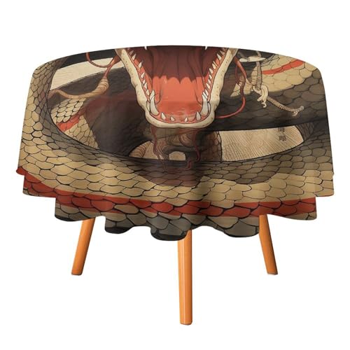 DWTJKMS Runde Tischdecke mit Schlangenmotiv, für Picknick, Abendessen, Party, Dekoration, Sommer, Herbst, Outdoor, Kreisabdeckung, 152,4 x 152,4 cm, für Hochzeit, Geburtstag, Terrasse, Party DWTJKMS Runde Tischdecke mit Schlangenmotiv, für Picknick, Abendessen, Party, Dekoration, Sommer, Herbst, Outdoor, Kreisabdeckung, 152,4 x 152,4 cm, für Hochzeit, Geburtstag, Terrasse, Party von DWTJKMS