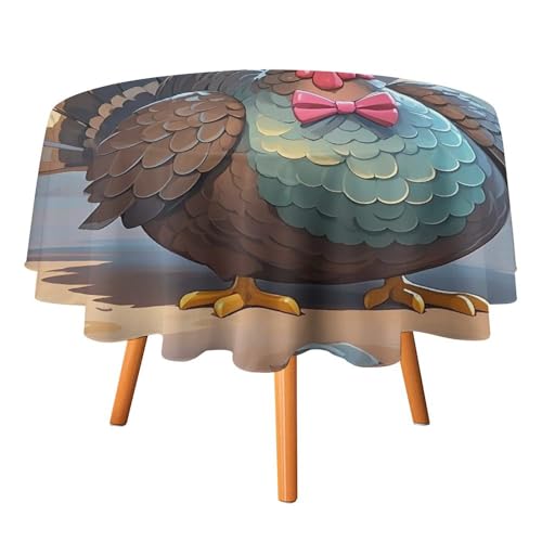 DWTJKMS Runde Tischdecke mit Truthahn-Dekoration, für Picknick, Dinner-Party, Sommer, Herbst, Outdoor, Kreisabdeckung, 127 x 127 cm, für Hochzeit, Geburtstag, Terrasse, Party DWTJKMS Runde Tischdecke mit Truthahn-Dekoration, für Picknick, Dinner-Party, Sommer, Herbst, Outdoor, Kreisabdeckung, 127 x 127 cm, für Hochzeit, Geburtstag, Terrasse, Party von DWTJKMS