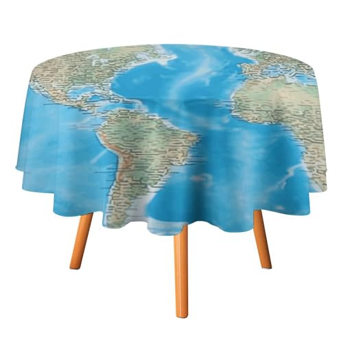 DWTJKMS Runde Tischdecke mit Weltkarte, für Picknick, Dinner-Party, Dekoration, Sommer, Herbst, Outdoor, Kreisabdeckung, 91,4 x 91,4 cm, für Hochzeit, Geburtstag, Terrasse, Party DWTJKMS Runde Tischdecke mit Weltkarte, für Picknick, Dinner-Party, Dekoration, Sommer, Herbst, Outdoor, Kreisabdeckung, 91,4 x 91,4 cm, für Hochzeit, Geburtstag, Terrasse, Party von DWTJKMS