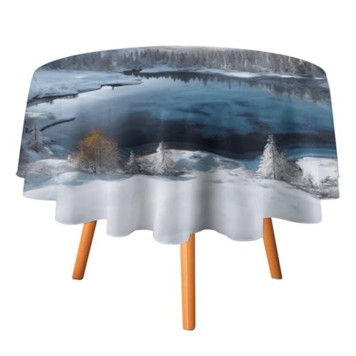 DWTJKMS Runde Tischdecke mit Winterbergen, Schneeszene, Picknick, Dinner-Party, Dekoration, Tischdecken, Sommer, Herbst, Outdoor, Kreisabdeckung, 91,4 x 91,4 cm, für Hochzeit, Geburtstag, Terrasse DWTJKMS Runde Tischdecke mit Winterbergen, Schneeszene, Picknick, Dinner-Party, Dekoration, Tischdecken, Sommer, Herbst, Outdoor, Kreisabdeckung, 91,4 x 91,4 cm, für Hochzeit, Geburtstag, Terrasse von DWTJKMS
